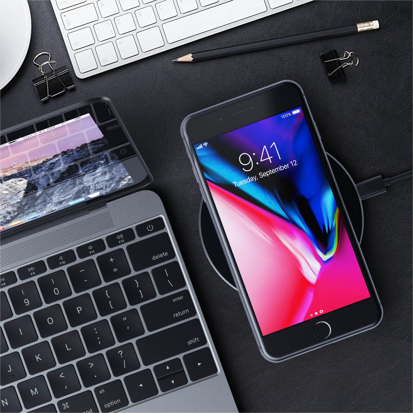 Satechi Wireless Qi Charging Pad space gray