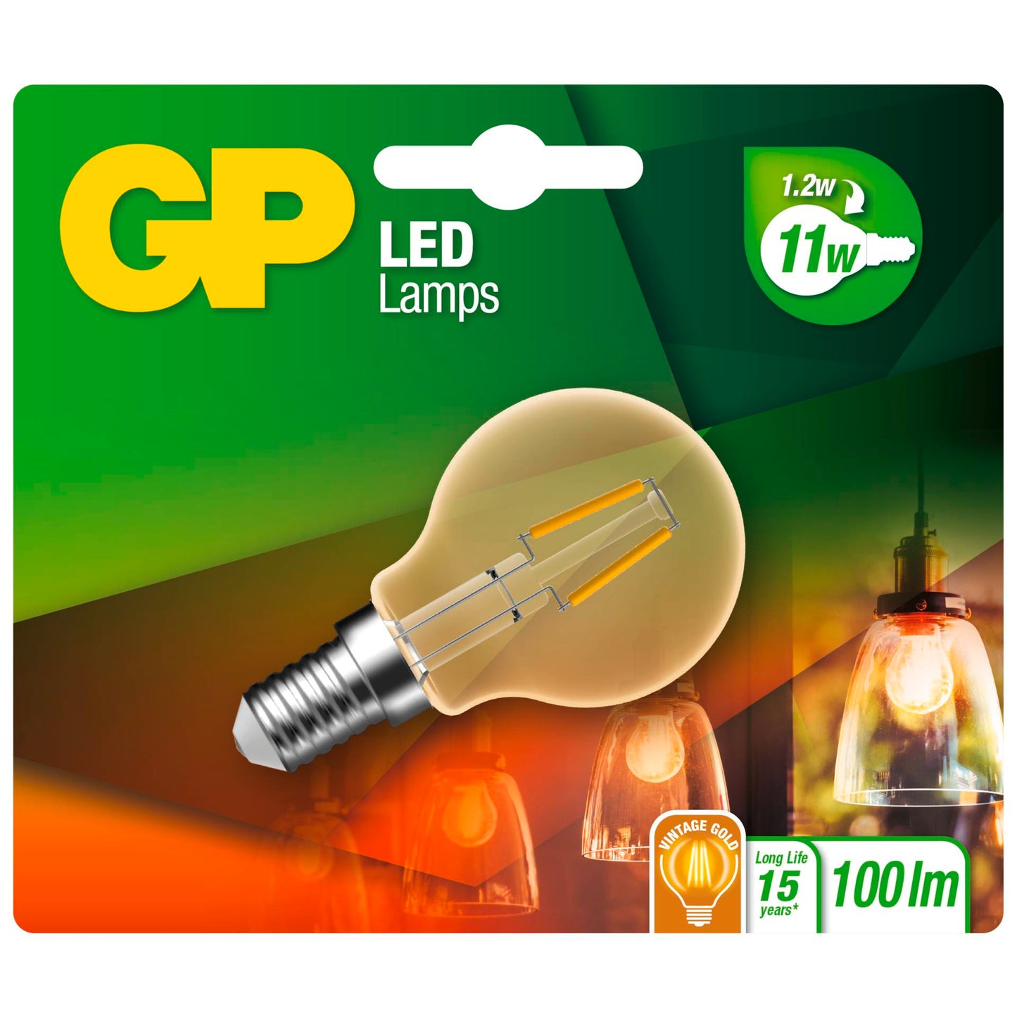 GP Lighting LED Mini Globus Gold E14 1,2W (25W)Filament GP 080589
