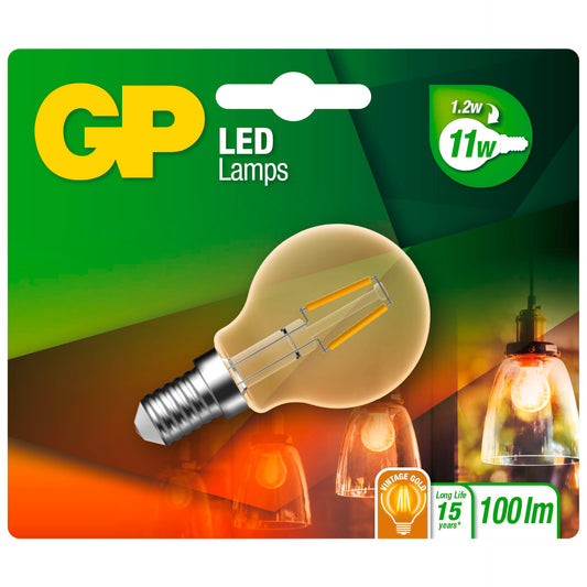 GP Lighting LED Mini Globus Gold E14 1,2W (25W)Filament GP 080589