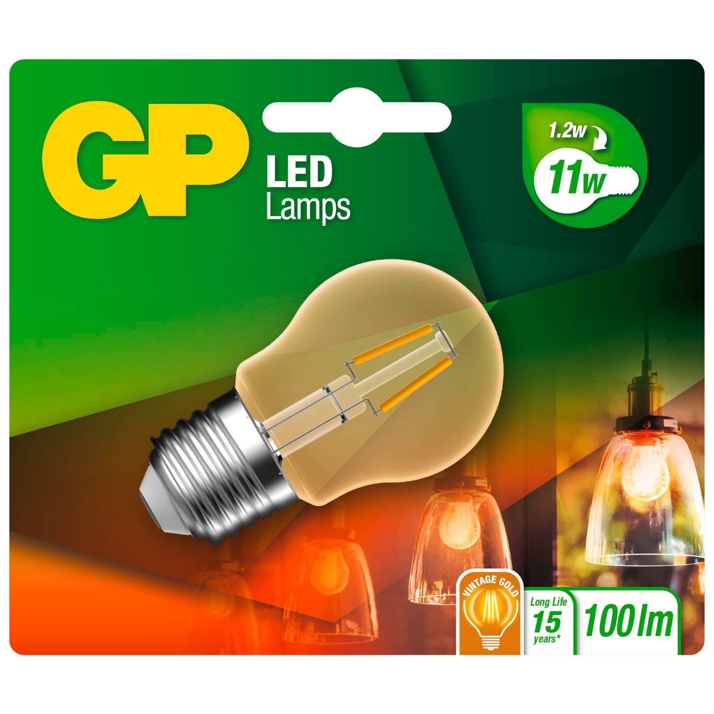 GP Lighting LED Mini Globus Gold E27 1,2W (25W)Filament GP 080596