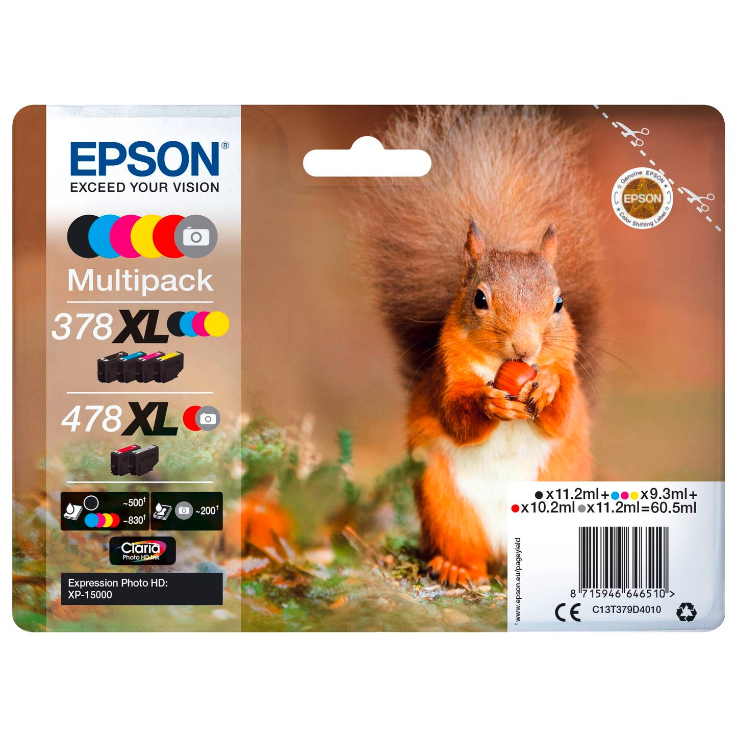 Epson Multipack Claria Photo HD T 378/478 XL (6 colors)   T 379D