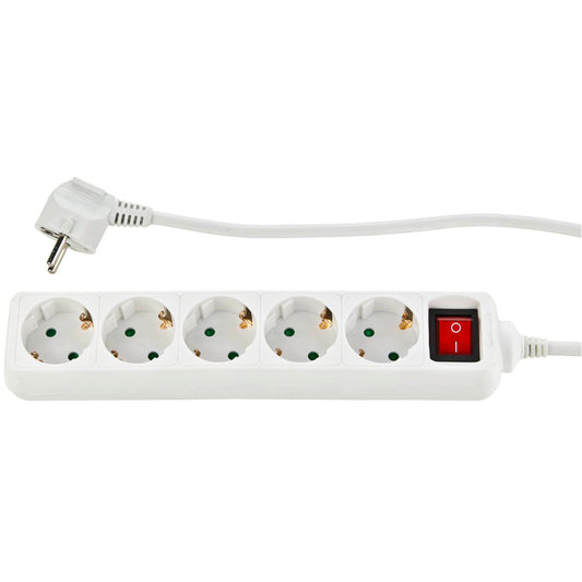 REV Socket line 5-fold 3,0 m w. switch white