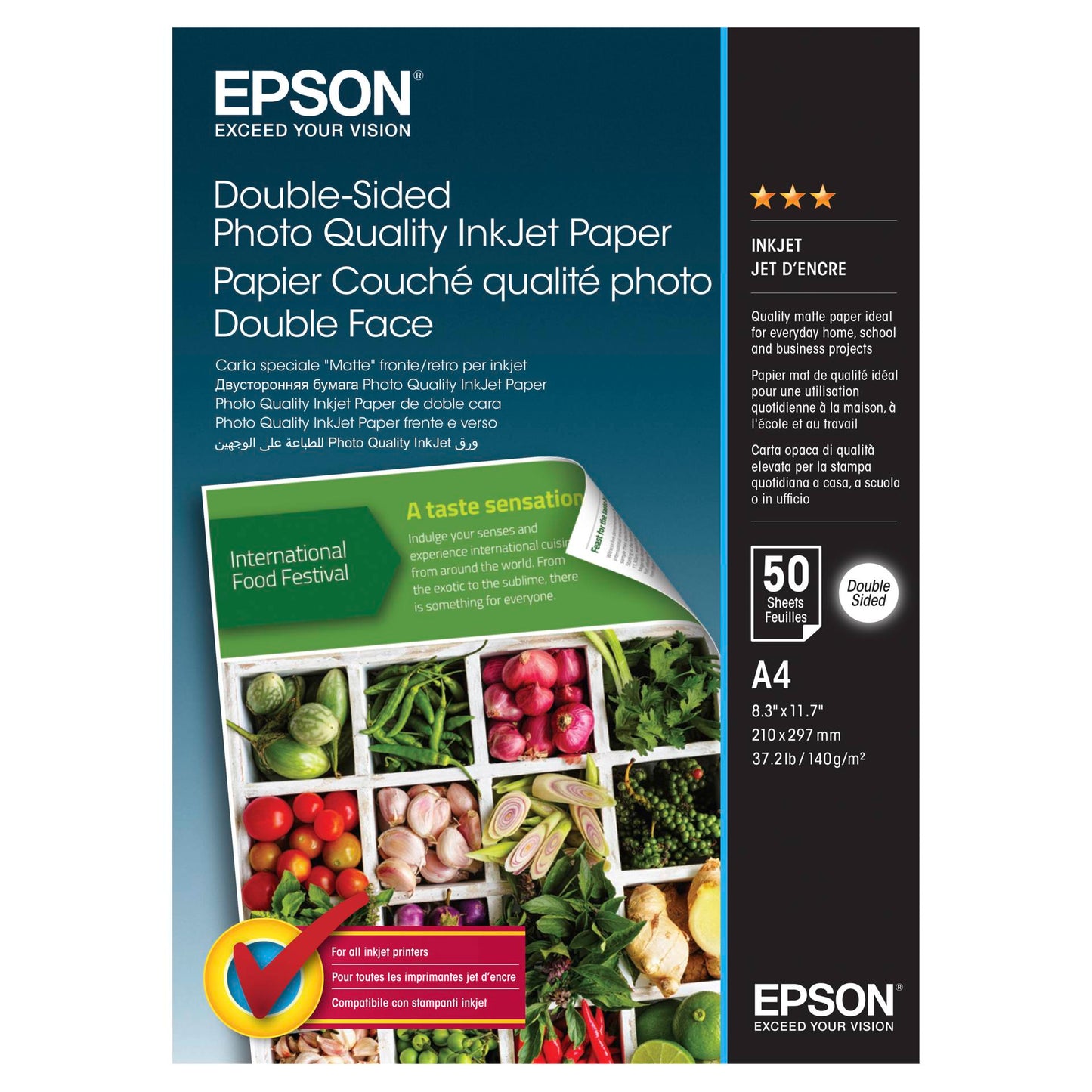Epson Double-Sided Photo Quality Inkjet Paper A 4, 50 Sheet 140 g