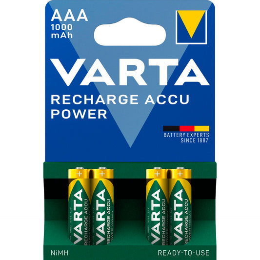 1x4 Varta Rechargeable Accu AAA Ready2Use NiMH 1000 mAh Micro