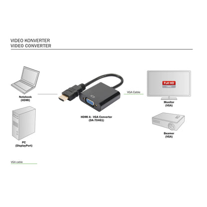 DIGITUS HDMI A to VGA Converter