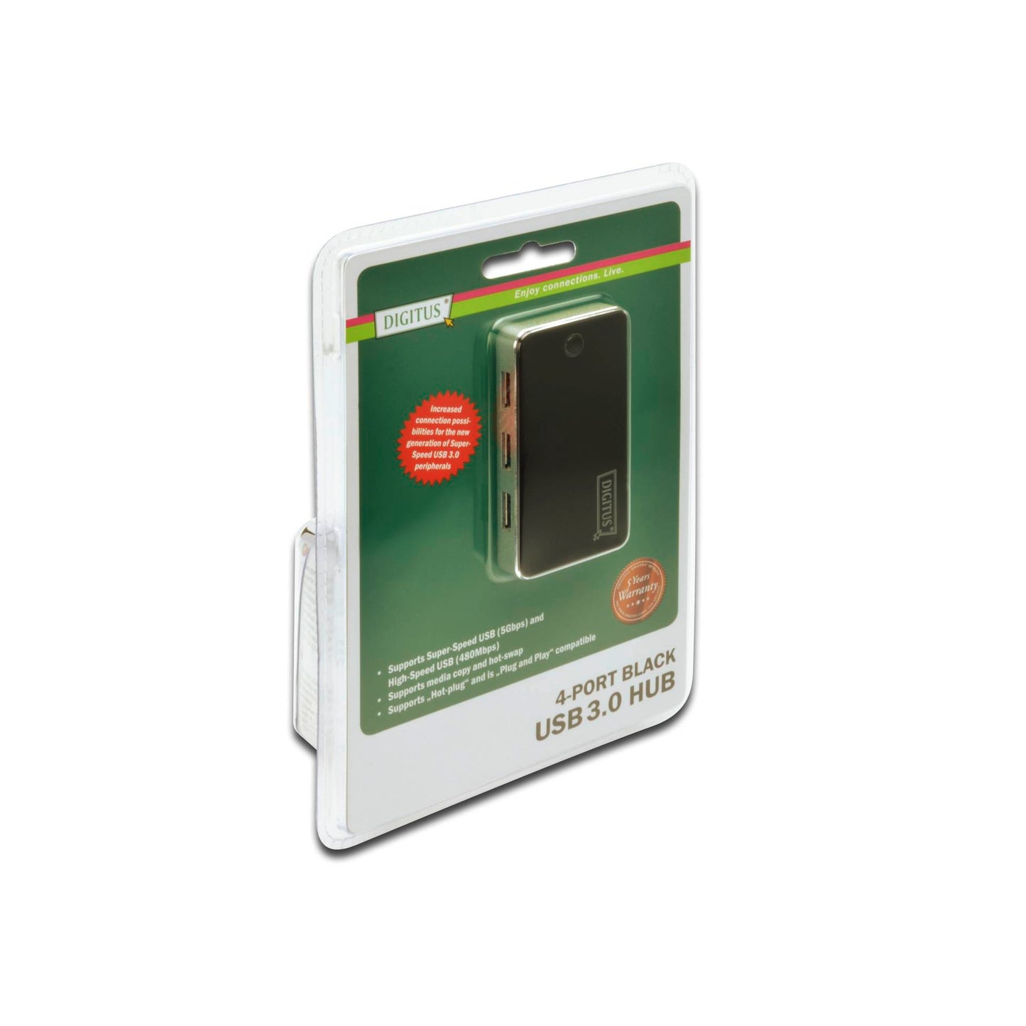 DIGITUS USB 3.0 Hub 4-port black/silver            DA-70231