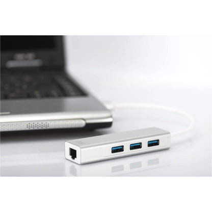 DIGITUS USB 3.0 3-Port Hub & Gigabit LAN-Adapter