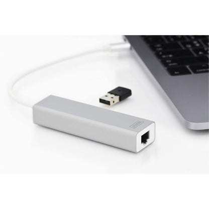 DIGITUS USB Typ-C 3.0 3-Port Hub with Gigabit Ethernet   DA-70255