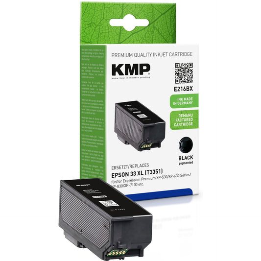 KMP E216BX ink cartridge black compatible with Epson T 3351 XL