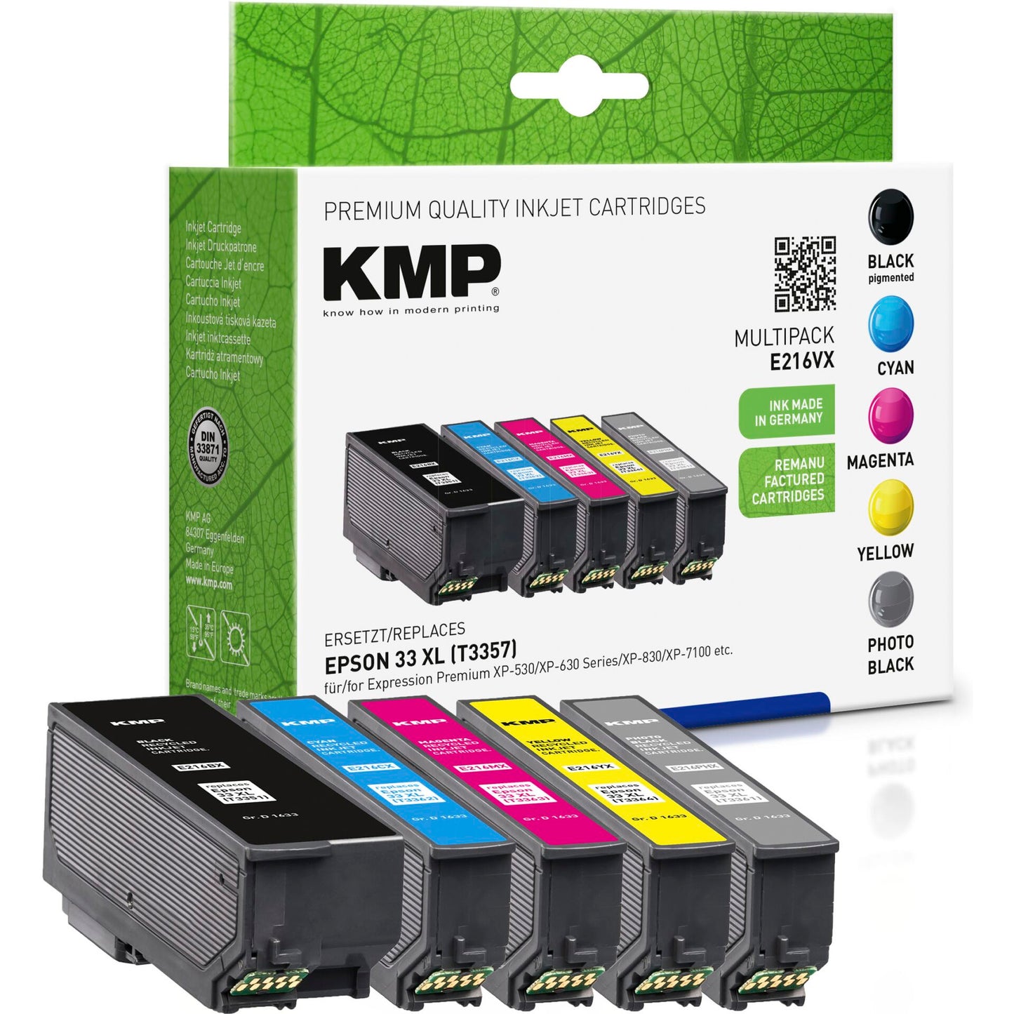 KMP E216VX Multipack BK/PBK/CMY compatible with Epson T 3357 XL