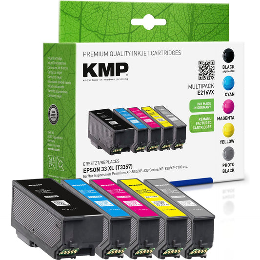 KMP E216VX Multipack BK/PBK/CMY compatible with Epson T 3357 XL