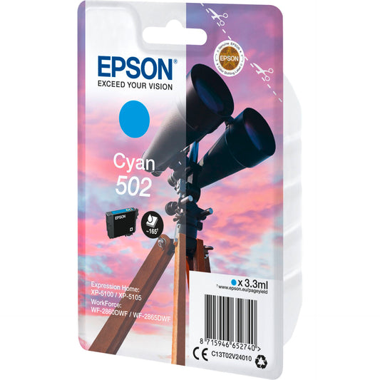 Epson ink cartridge cyan 502                       T 02V2