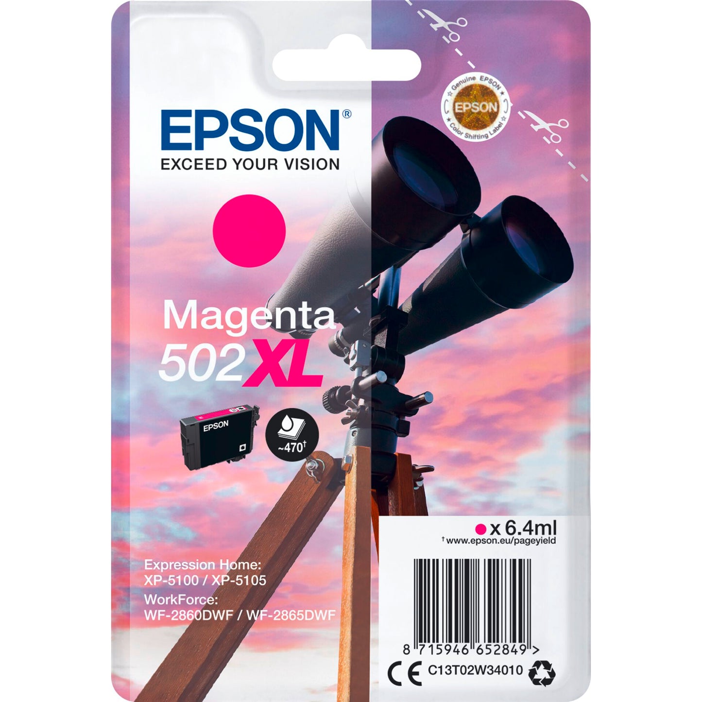 Epson ink cartridge magenta 502 XL                    T 02W3