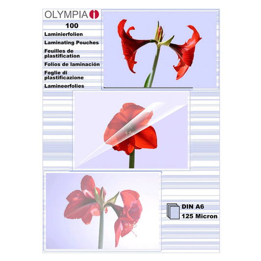 1x100 Olympia Laminating pouches DIN A6 125 micron           9178