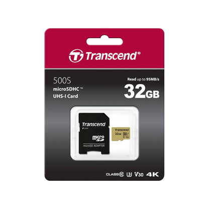 Transcend microSDHC 500S    32GB Class 10 UHS-I U3 V30 + Adapter
