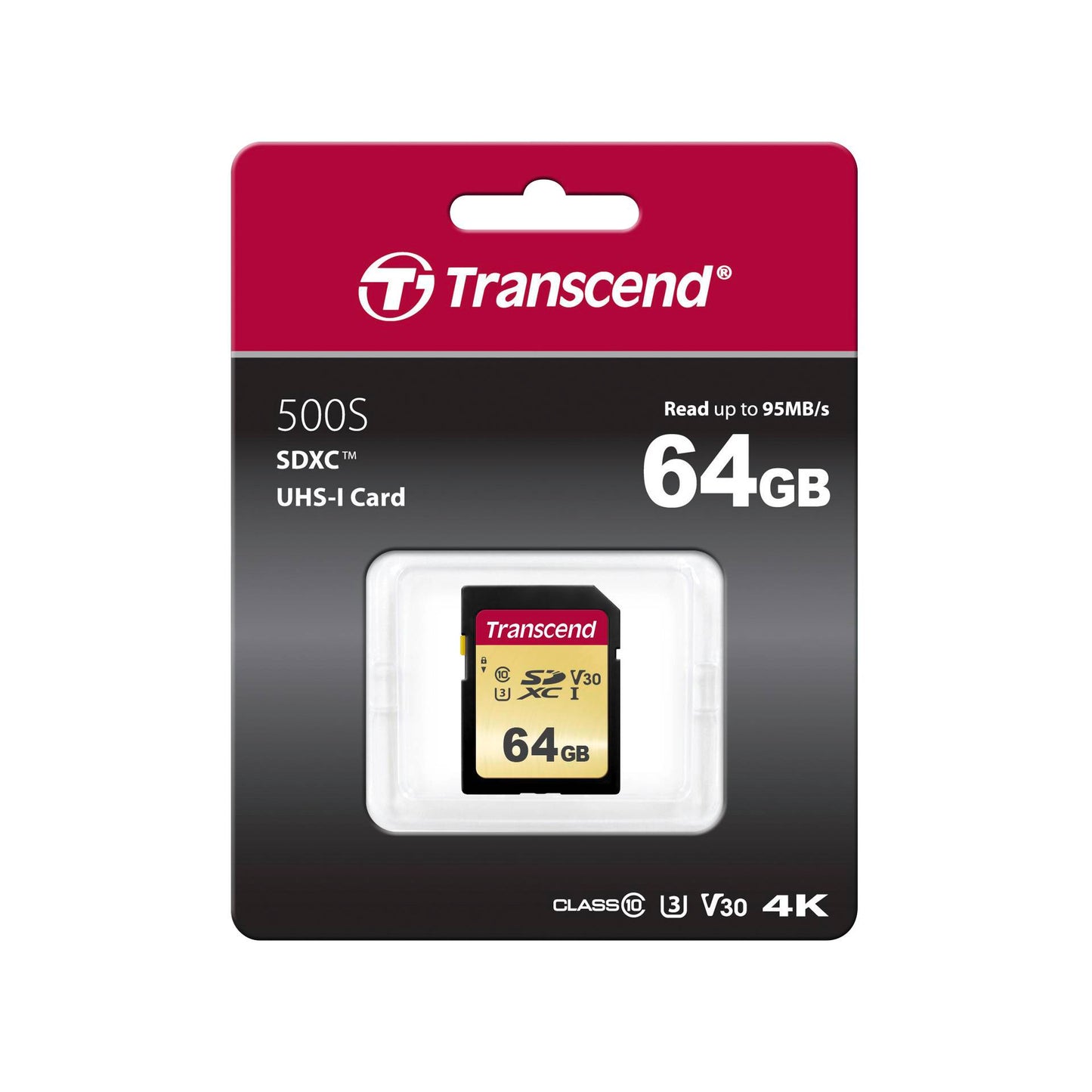 Transcend SDXC 500S         64GB Class 10 UHS-I U3 V30