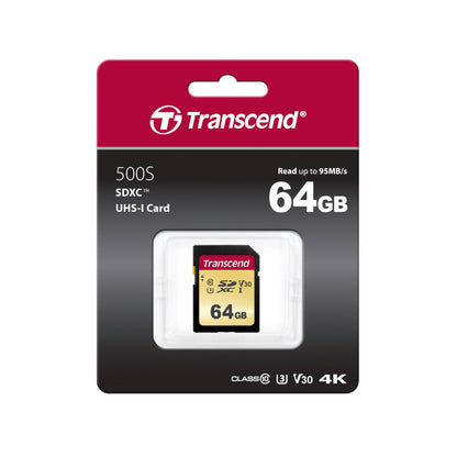 Transcend SDXC 500S         64GB Class 10 UHS-I U3 V30