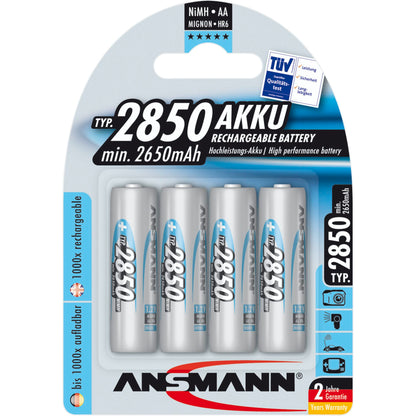 1x4 Ansmann NiMH rech. battery 2850 Mignon AA 2650 mAh