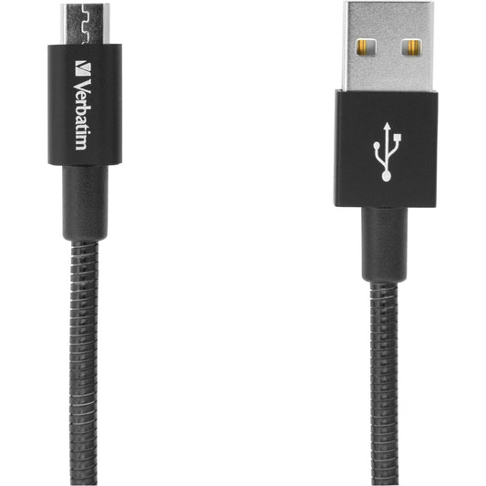 Verbatim Micro USB Cable 100cm Sync&Charge black, stainl.steel