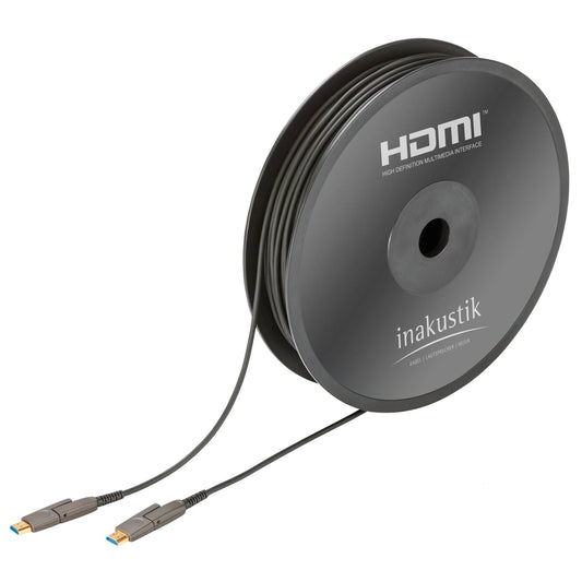 in-akustik Profi HDMI 2.0 LWL Cable micro HDMI + Adapter 30m
