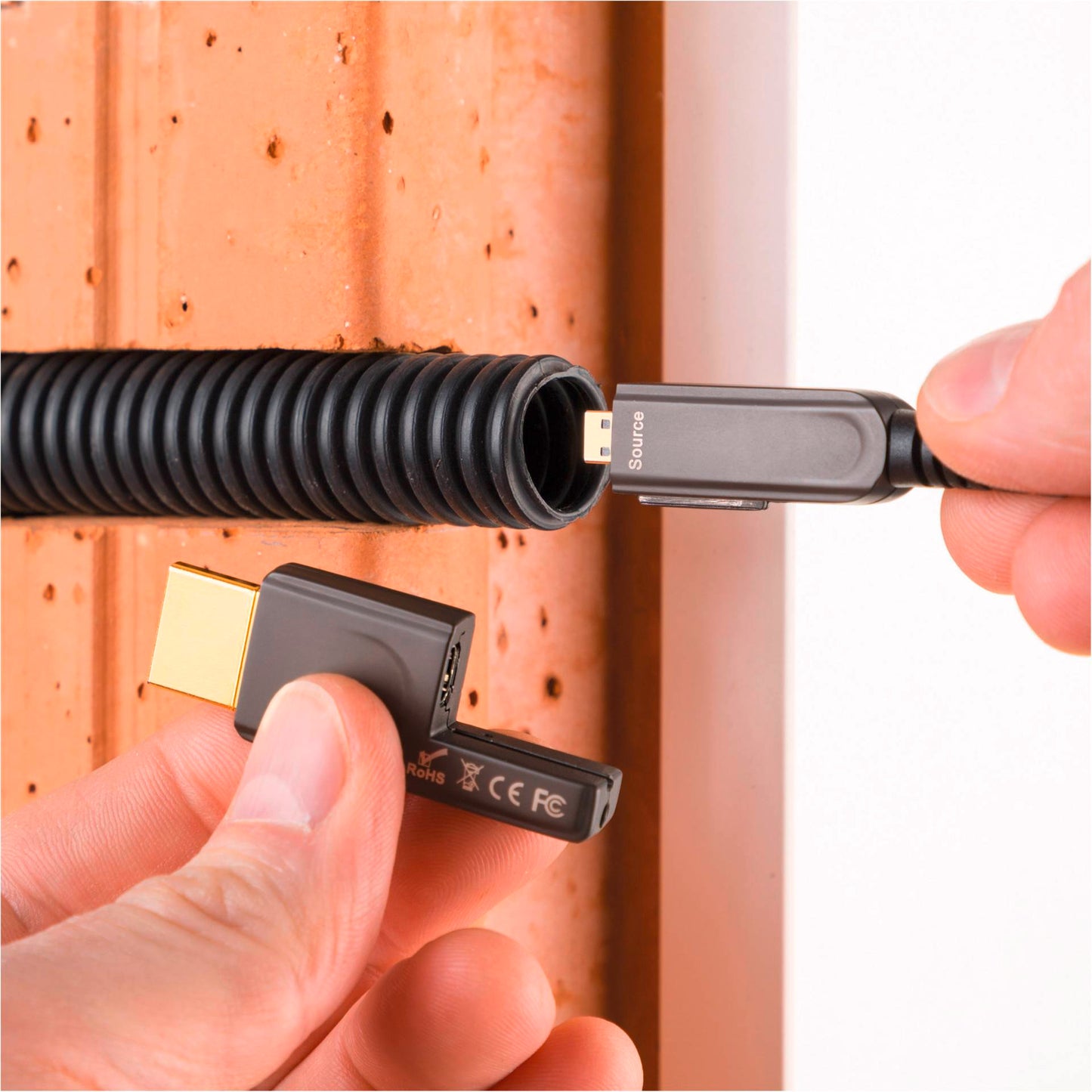 in-akustik Profi HDMI 2.0 LWL Cable micro HDMI + Adapter 30m