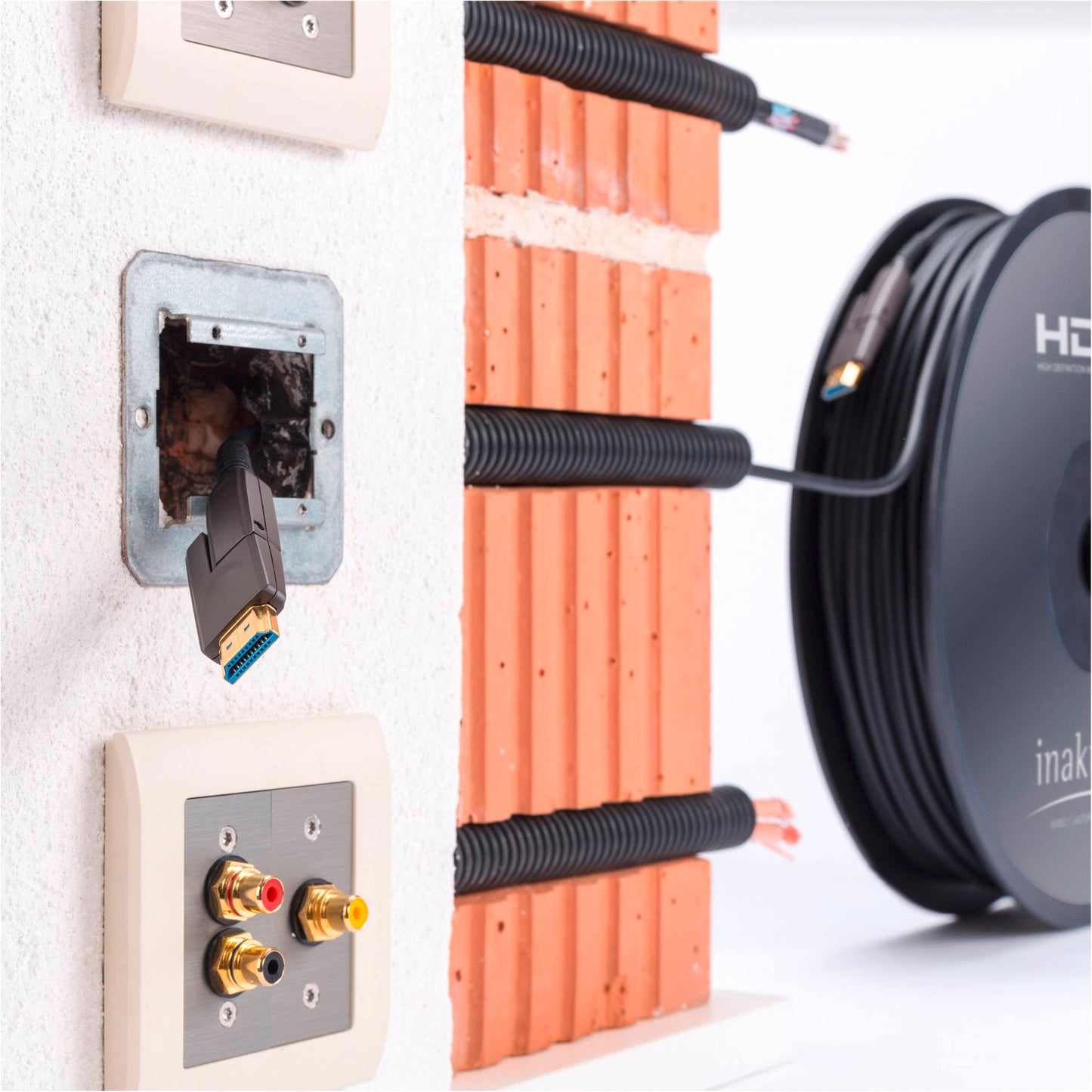 in-akustik Profi HDMI 2.0 LWL Cable micro HDMI + Adapter 30m