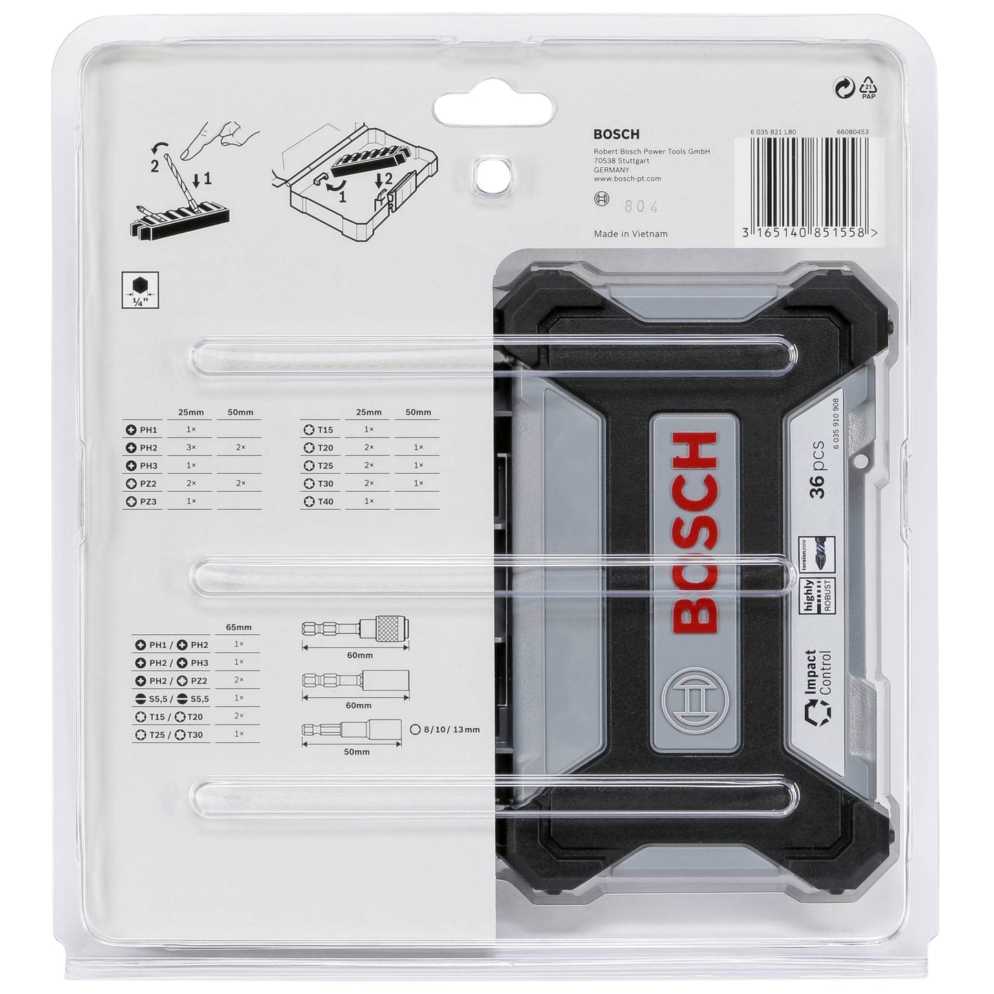Bosch Impact Control Driver Bit Set 36 pcs. 2608522365