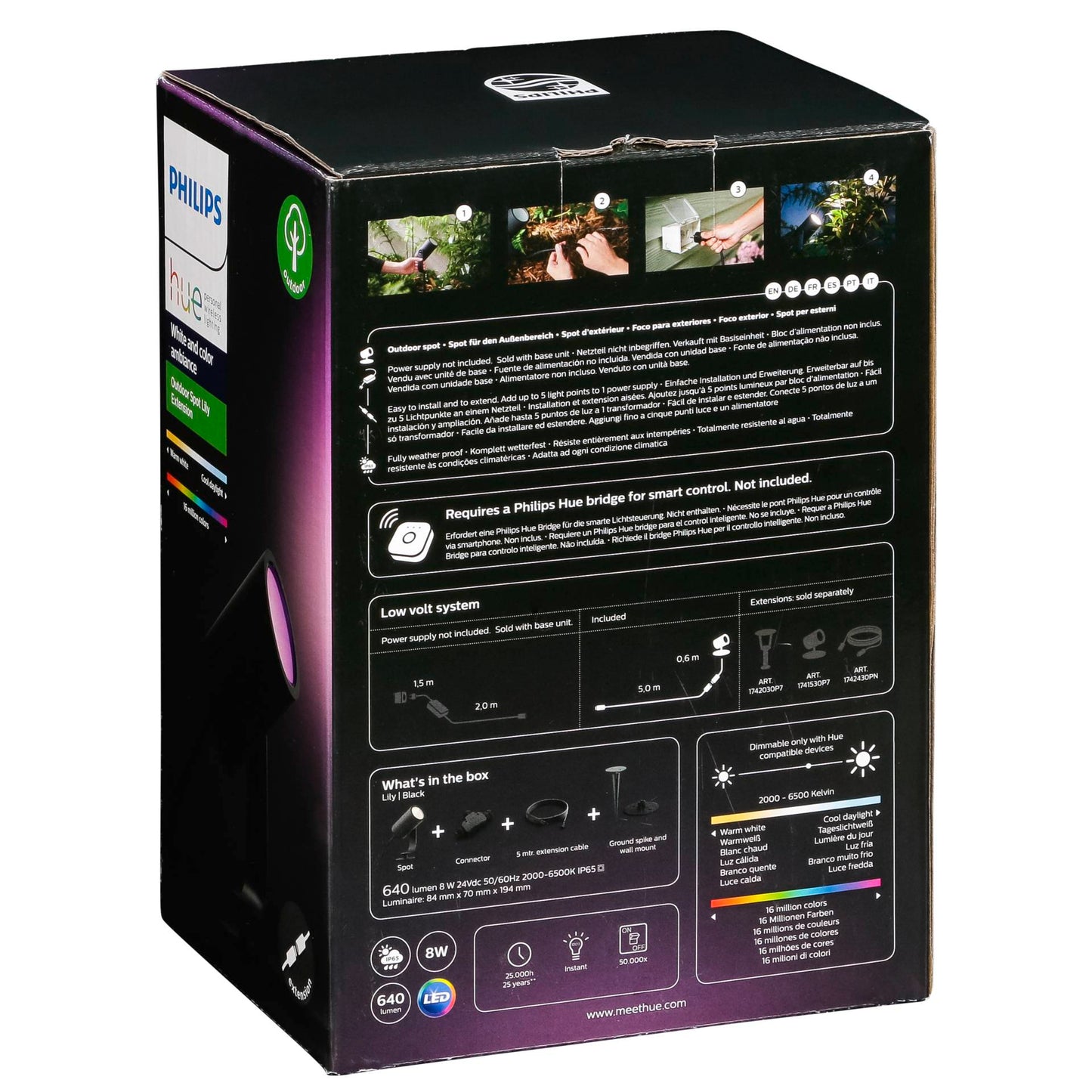 Philips Hue Lily LED 1lmp. Spot Extension   black