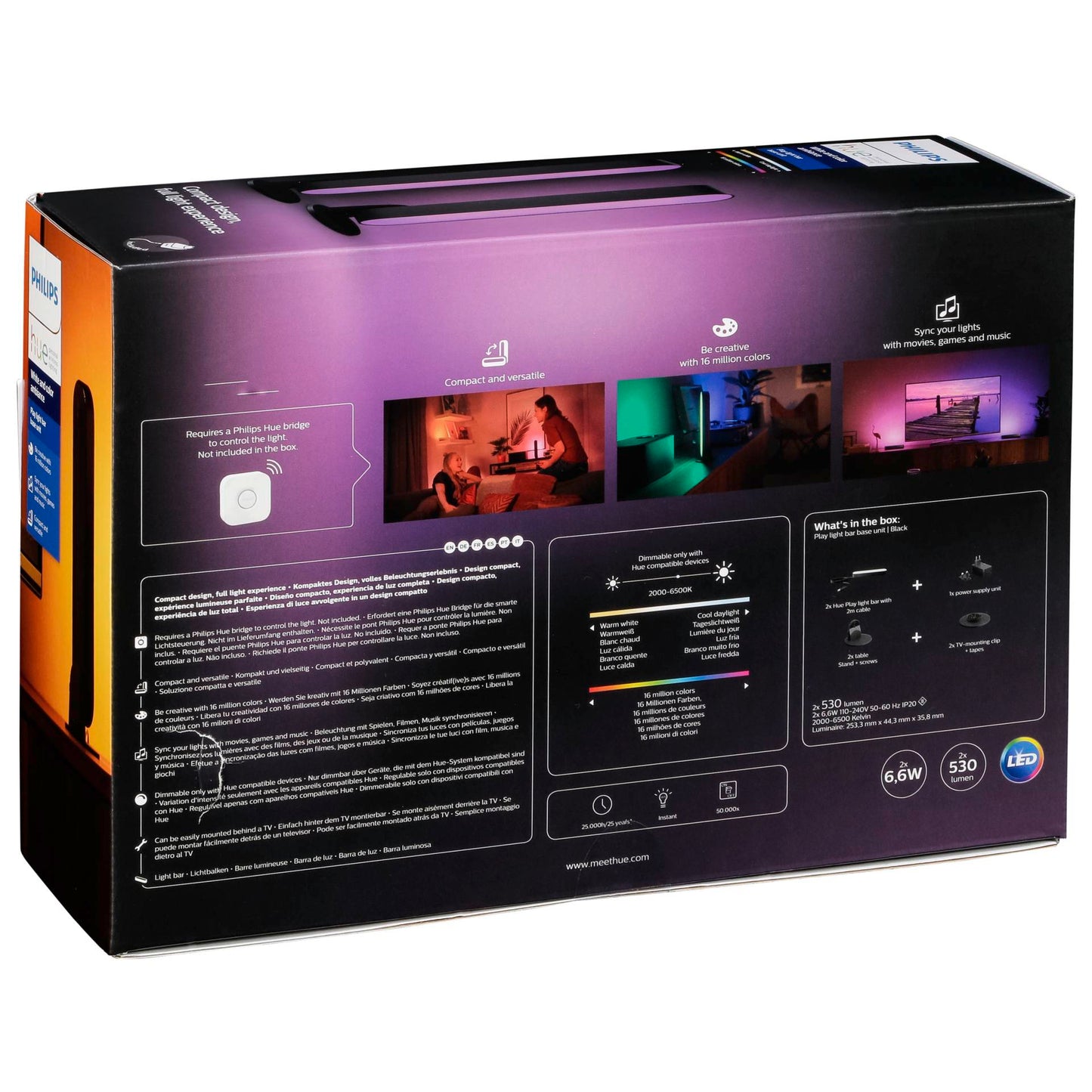 Philips Hue Play Lightbar LED black 2-pack