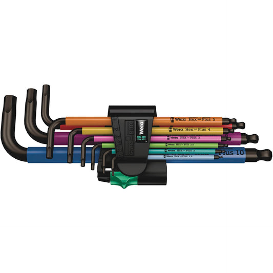 WERA 950 SPKL/9 SM N Multicolor Hex-Plus Hex Key Set High Torque