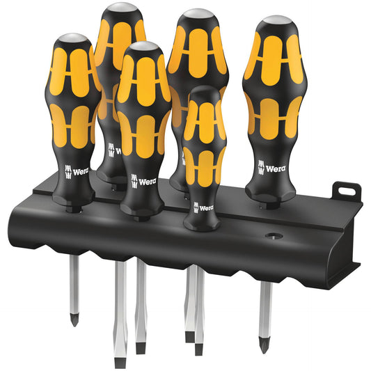 WERA 932/6 Kraftform Screwdriver Set with Rack