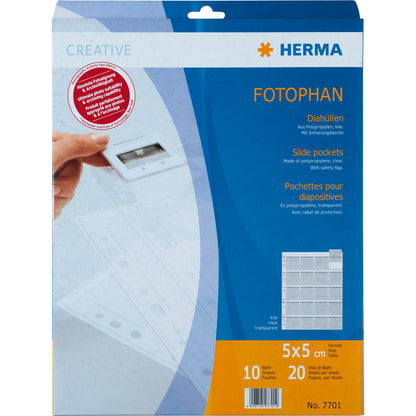 Herma Slide pockets 5x5 10 sheets clear 7701