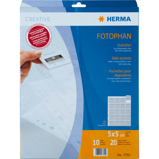 Herma Slide pockets 5x5 10 sheets clear 7701