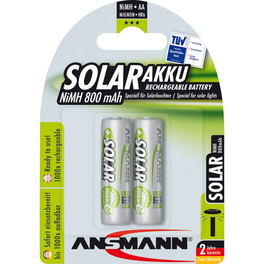 1x2 Ansmann maxE NiMH rech.bat. Mignon AA 800 mAh SOLAR  5035513