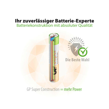 1x2 GP Super Alkaline AAAA Batteries 03025AC2