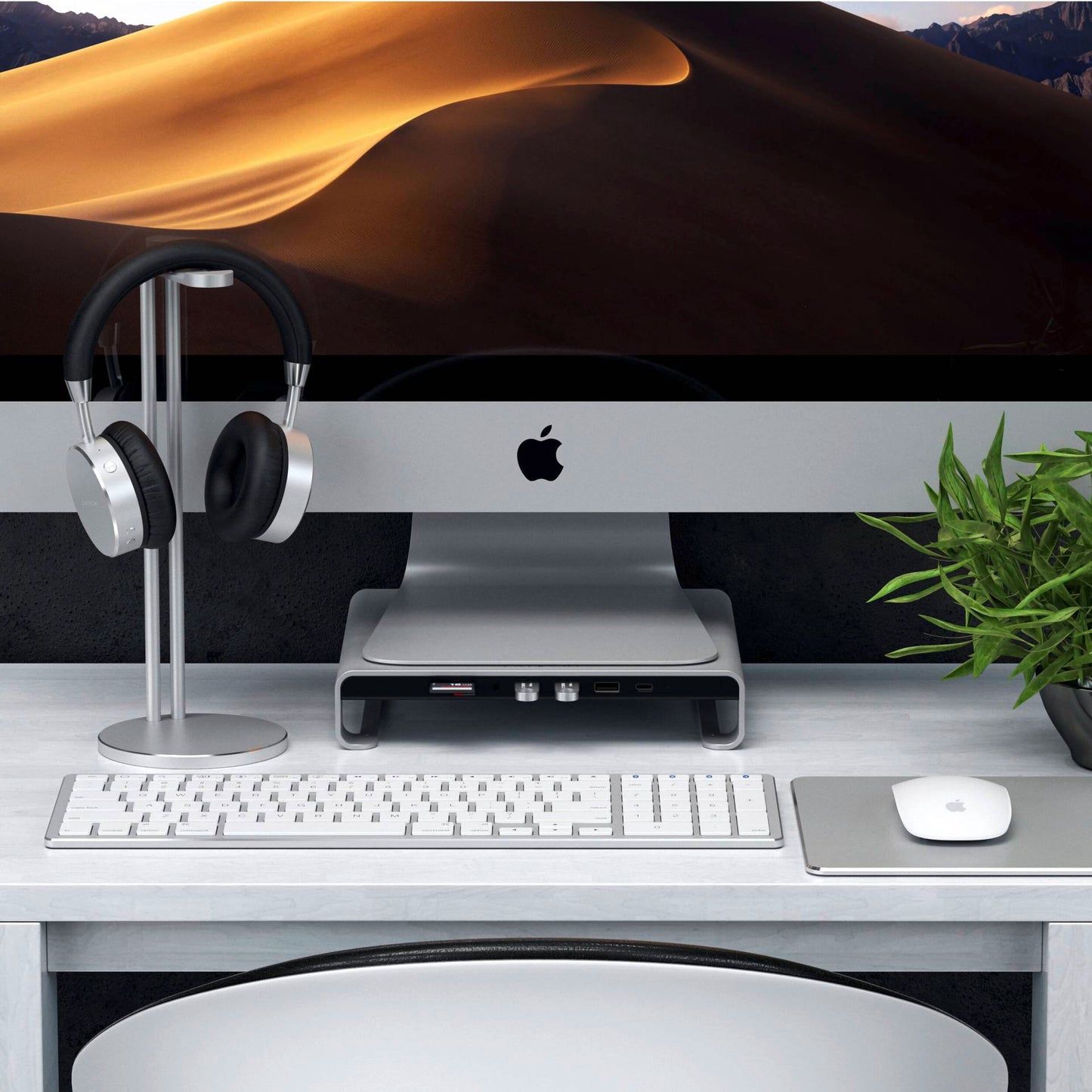 Satechi Aluminum Monitor Stand Hub for iMac silver