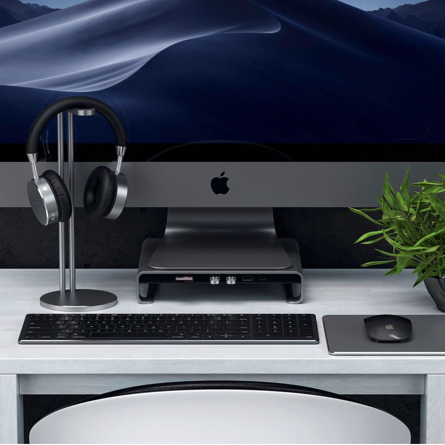 Satechi Aluminum Monitor Stand Hub for iMac space gray