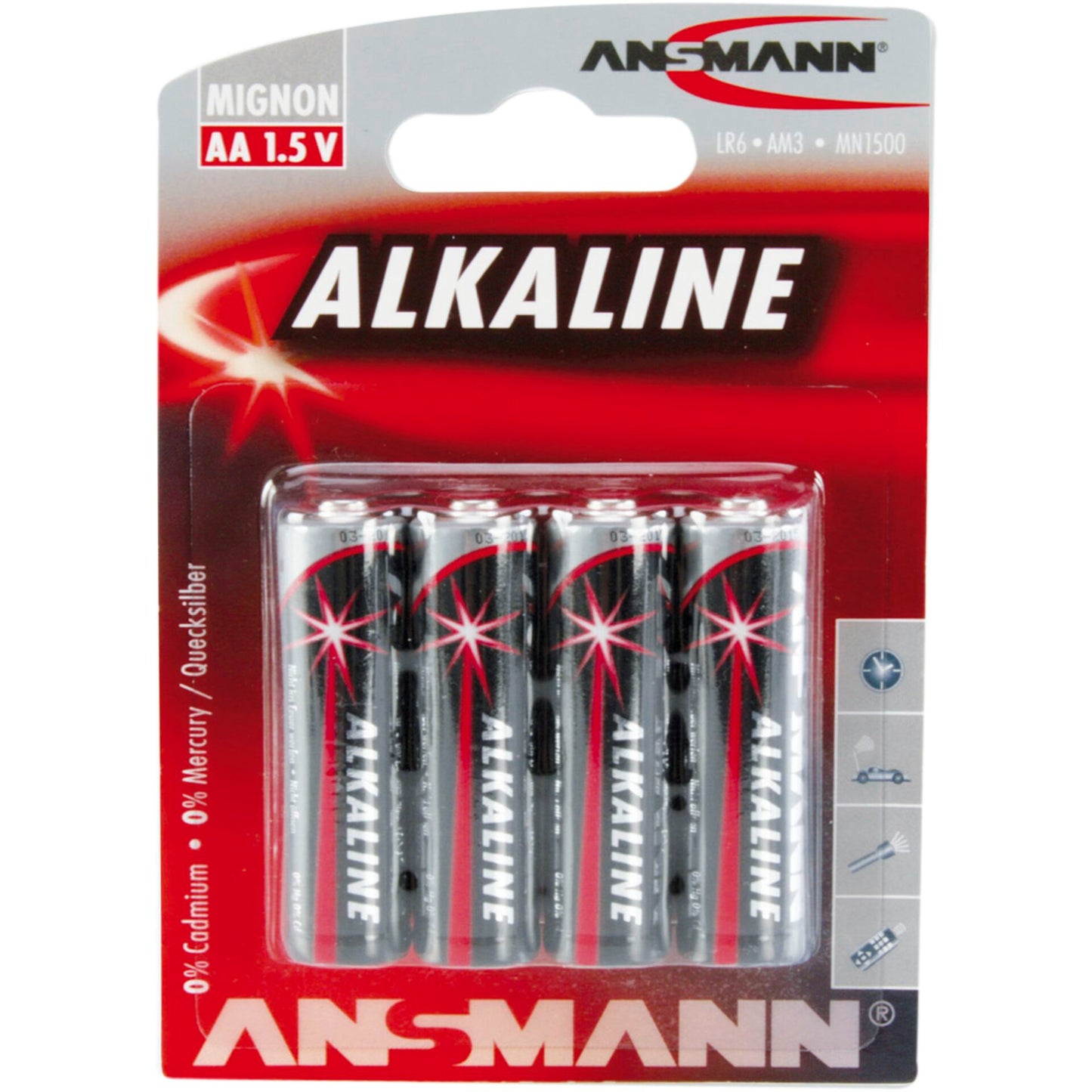 1x4 Ansmann Alkaline Mignon AA LR 6 red-line