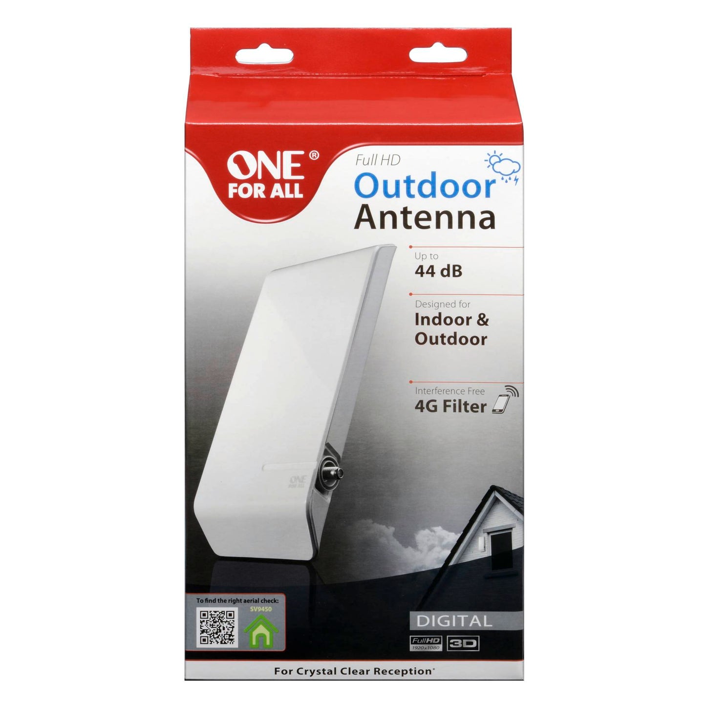 One for All DVB-T Full HD 25km Outdoor Antenna  SV 9450-5G