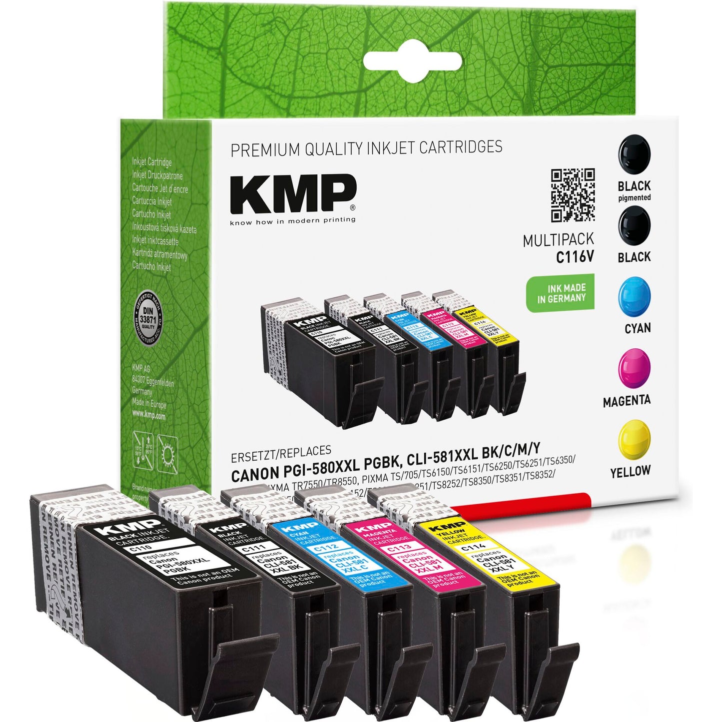 KMP C116V Multipack comp. with Canon PGI-580/CLI-581 XXL BCMY
