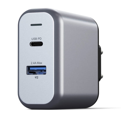 Satechi 30W Dual Port Wall Charger space gray