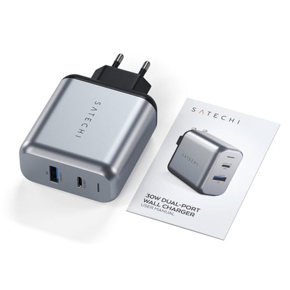 Satechi 30W Dual Port Wall Charger space gray