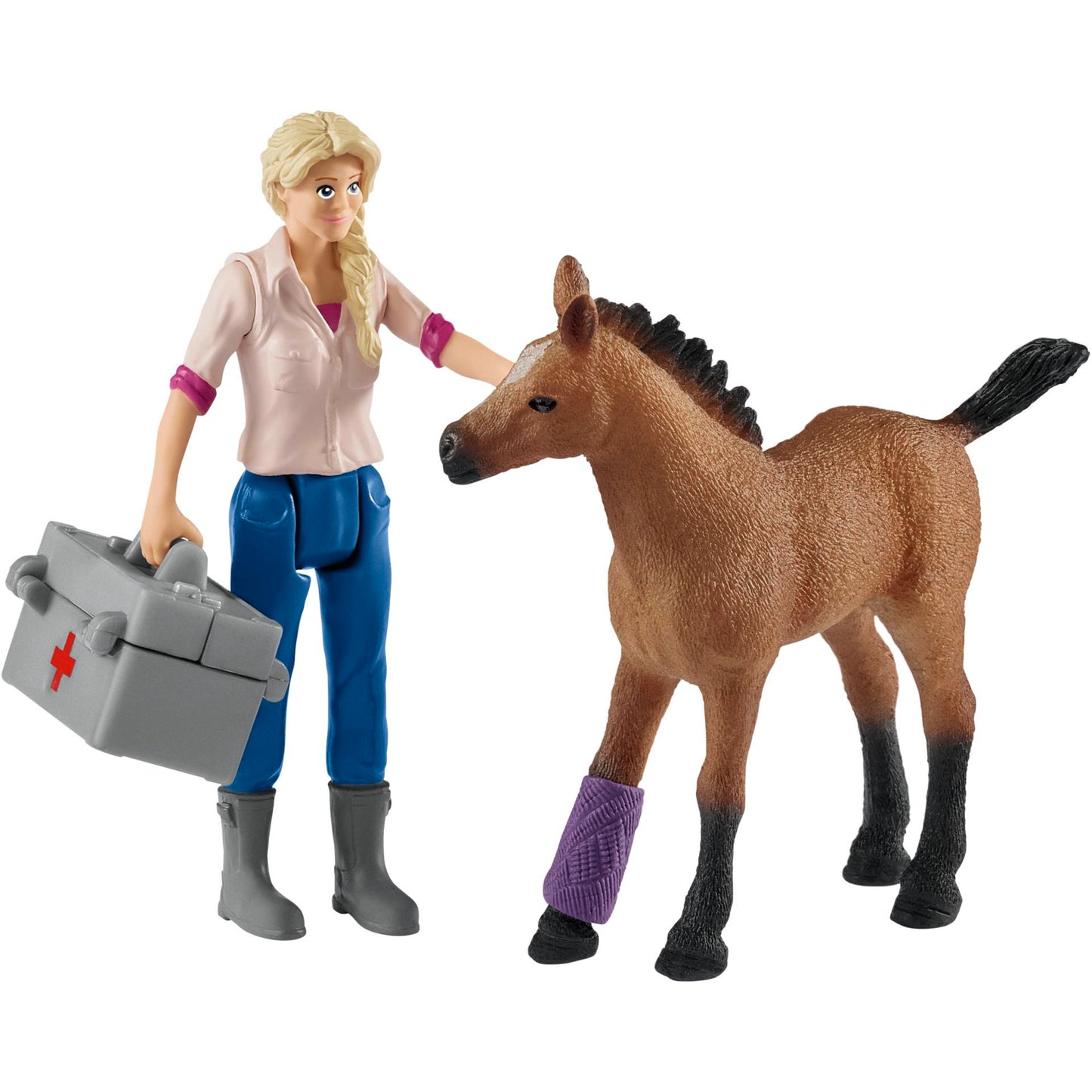 Schleich Farm World       42486 Vet visiting Mare and Foal
