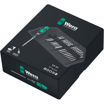 WERA Kraftform Kompakt 60 Pouch with 89 mm-long bits