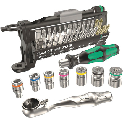 WERA Tool-Check PLUS ratchet with bits assortment