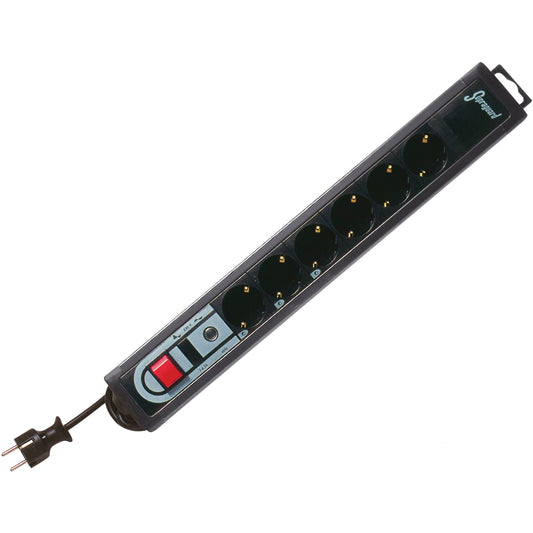 REV Surge protector 6-fold 3,0 m Supra-Guard black