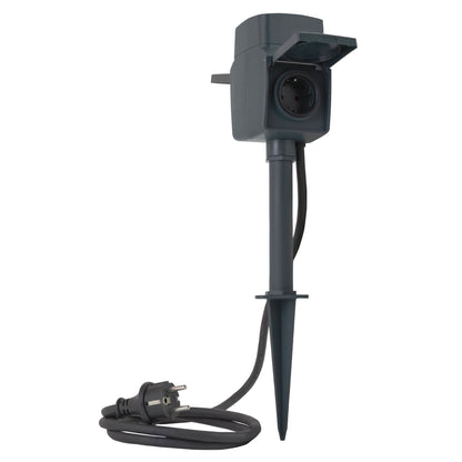 REV Link2Home Außen-Steckdose m Erdspieß 2-fold