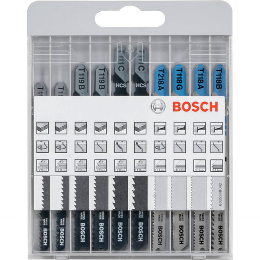 Bosch 10 pcs. Jigsaw Blad Kit basic for Metal and Wood