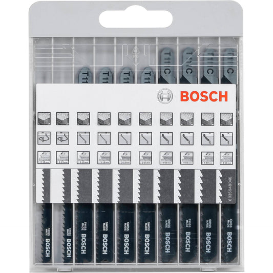 Bosch 10 pcs. Jigsaw Blade Kit Basic for Wood