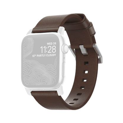 Nomad Strap Modern Leather Brown Connector Silver 38/40/41 mm